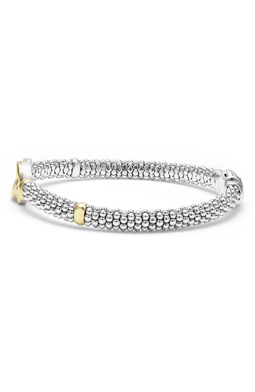 Lagos Signature Caviar Interlock Rope Bracelet In Silver/gold