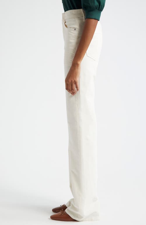 Shop Veronica Beard Crosbie High Waist Cotton Corduroy Wide Leg Pants In Ecru