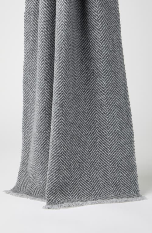 Shop Brunello Cucinelli Cashmere Chevron Scarf In Light Grey