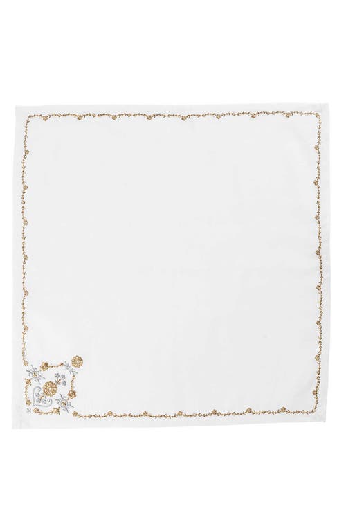 Juliska Heidi Embroidered Napkin, Set Of 4 In Gold/silver
