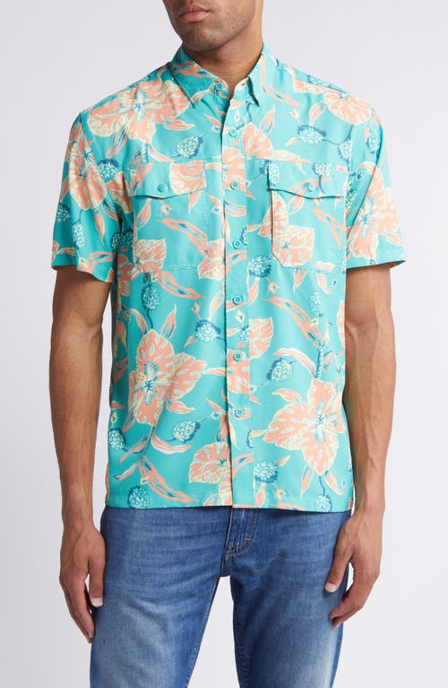Faherty Shorelite Air Short Sleeve Performance Button-Up Shirt at Nordstrom,