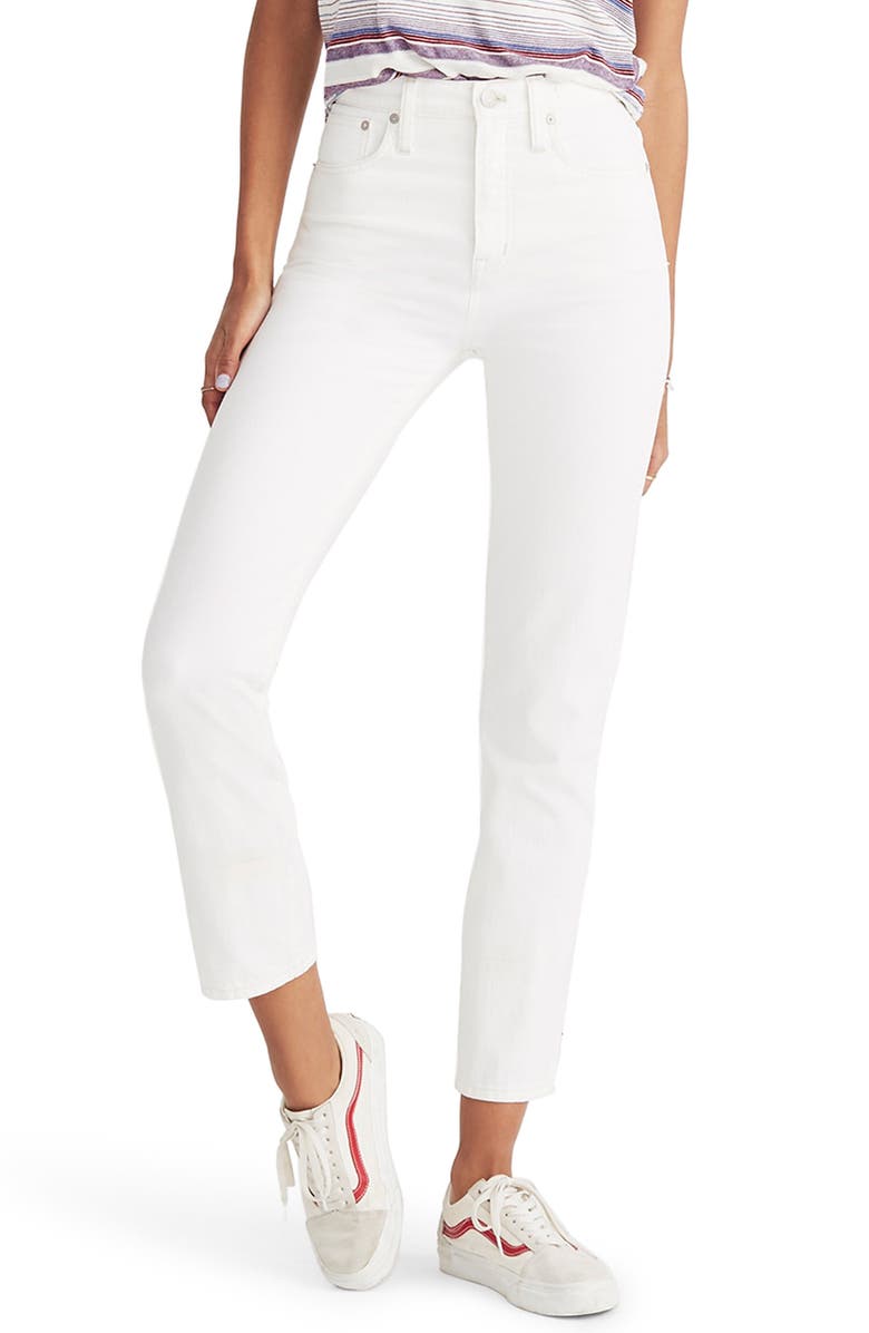 Madewell High Waist Classic Straight Jeans (White Tile) (Regular & Plus ...