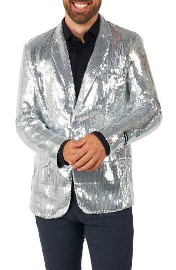 Shop Opposuits Sequin Sport Coat In Silver