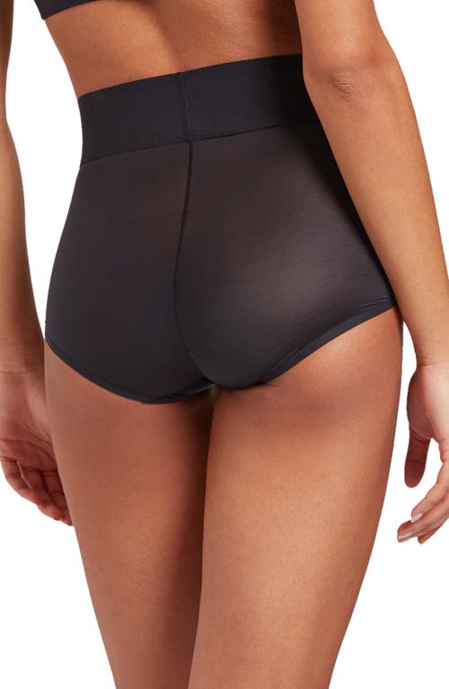 Shop Wolford Sheer Touch High Waist Control Panties In Black