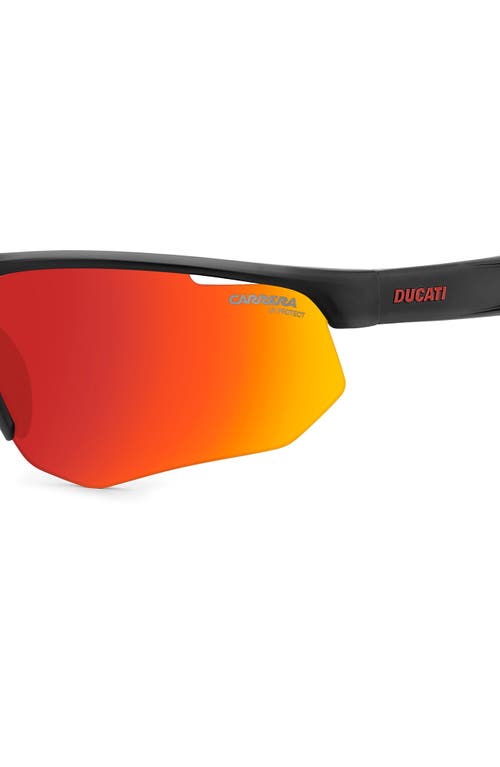 Carrera Eyewear X Ducati 69mm Carduc Rectangle Sunglasses In Matte Black/red