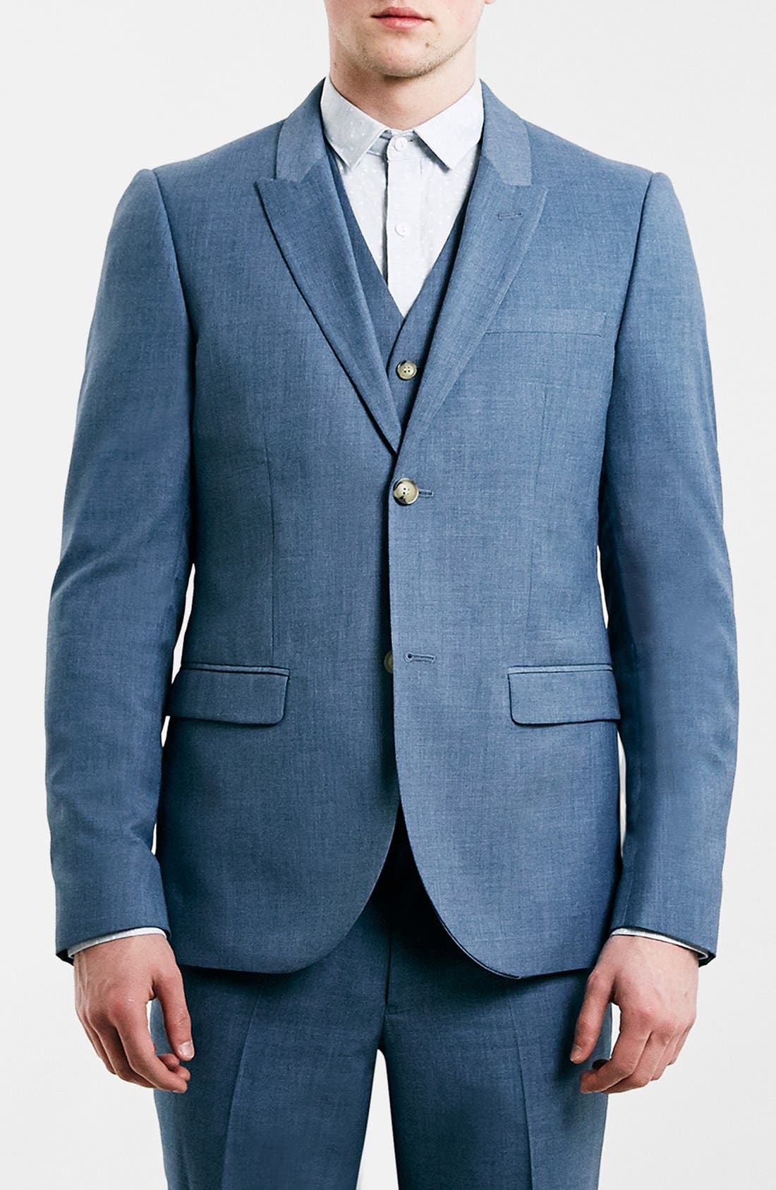 Topman Blue Skinny Fit Suit Jacket Nordstrom