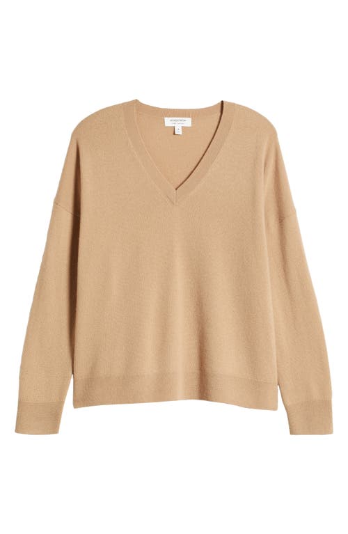 Shop Nordstrom Cashmere V-neck Sweater In Camel