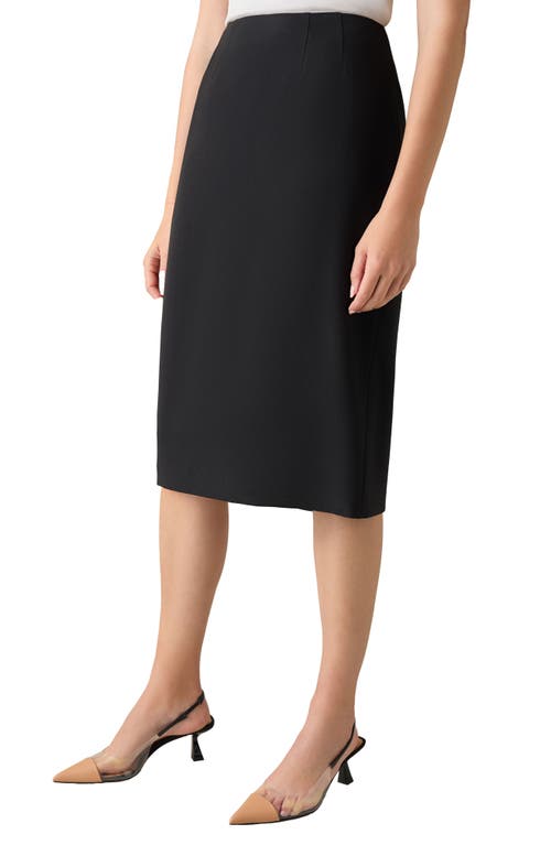 Kasper Womens Solid Polyester Pencil Skirt In Black