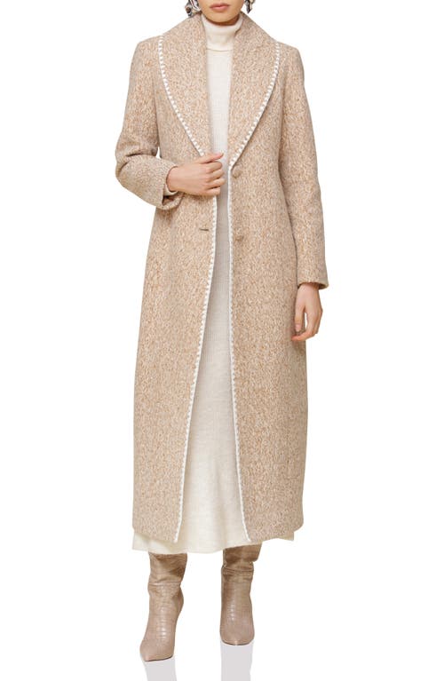 Shop Avec Les Filles Blanket Stitch Coat In Camel Melange