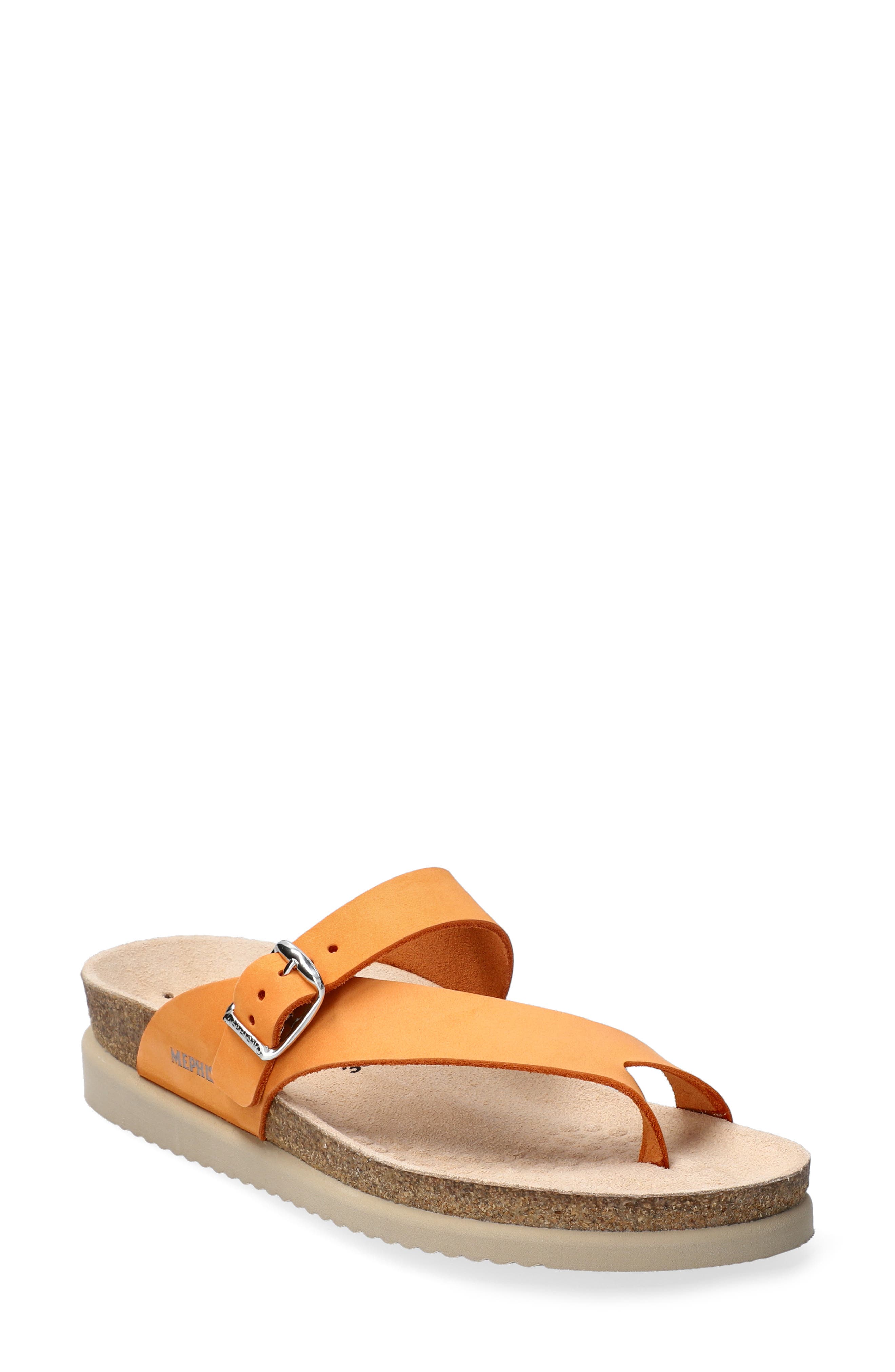 orange sandals flat