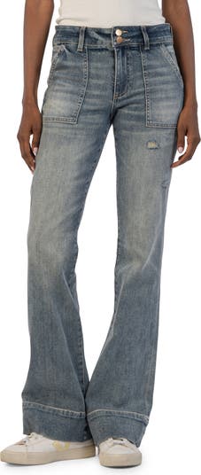 KUT from the Kloth Ana Mid Rise Flare Jeans | Nordstrom