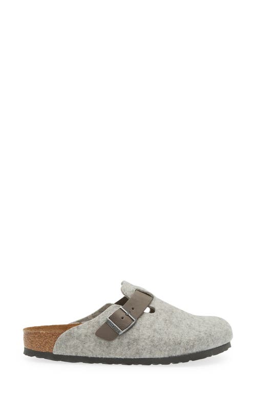 Shop Birkenstock Boston Wool Felt Clog In Light Gray/iron