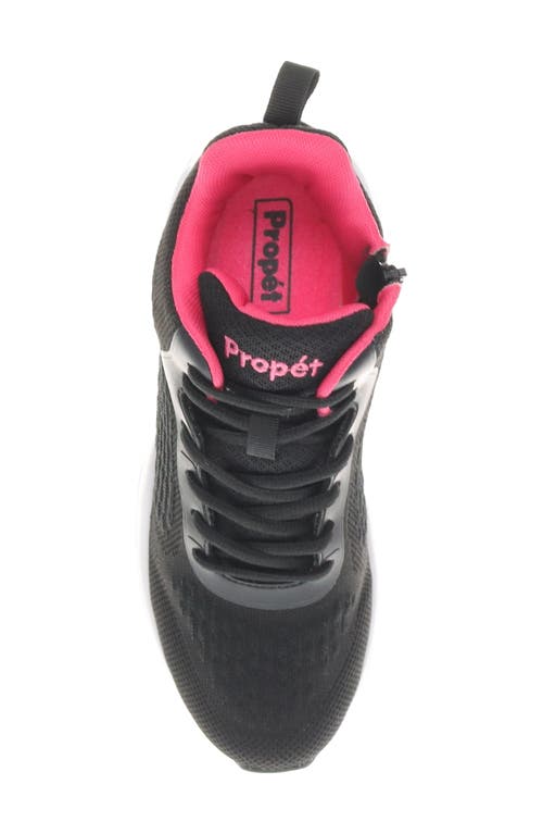 Propét Stability Strive Mid Sneaker In Black/pink