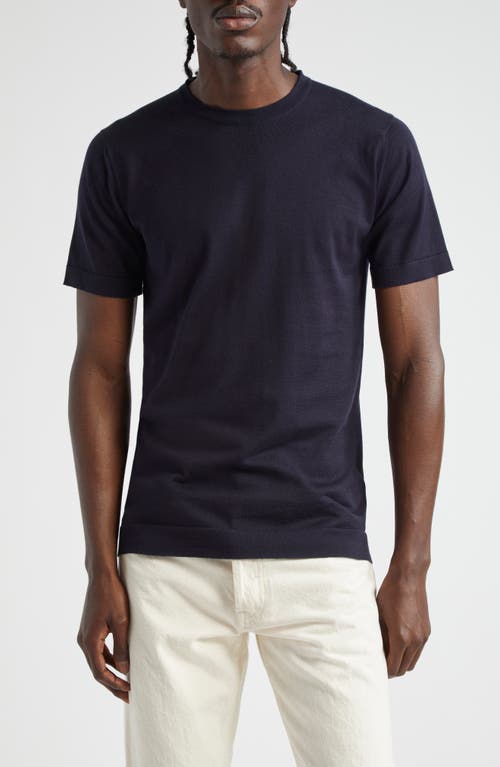 John Smedley Lorca Crewneck T-shirt In Navy