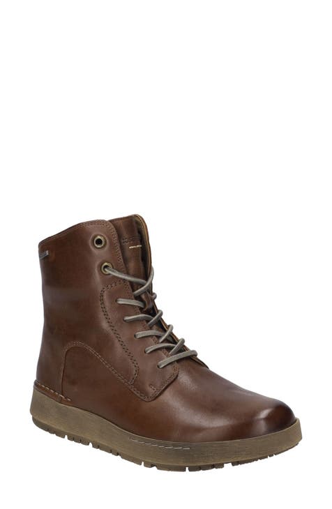 Brown lace boots best sale