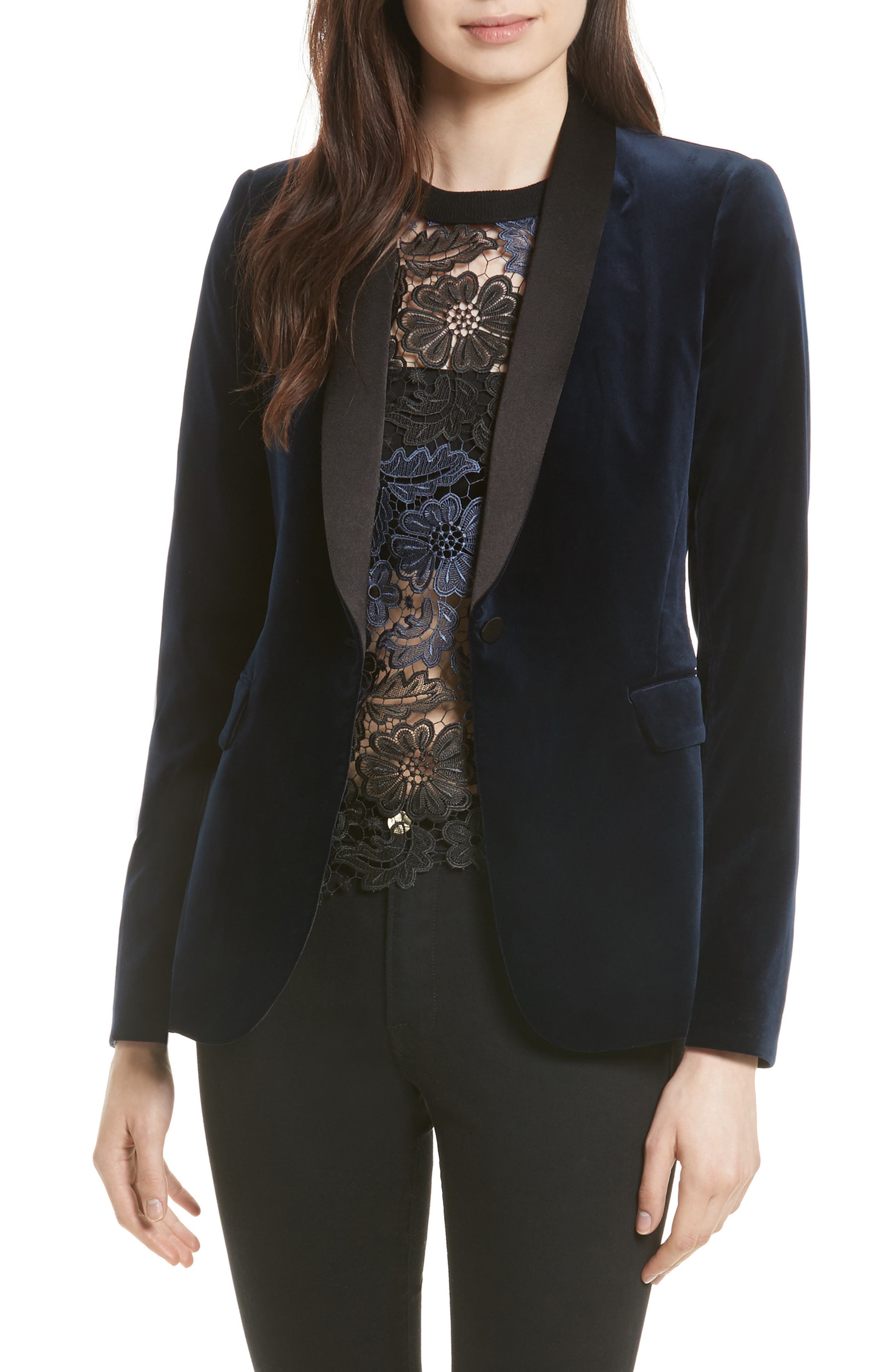 alice and olivia velvet jacket