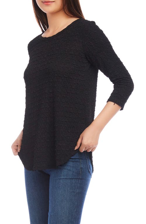 Shop Karen Kane Textured Shirttail Top In Black