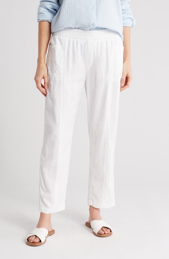 CASLON CASLON® PULL-ON LINEN BLEND CROP PANTS