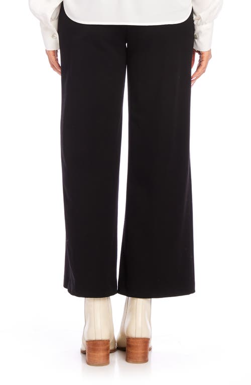 Karen Kane Pintuck Crop Wide Leg Pants In Black