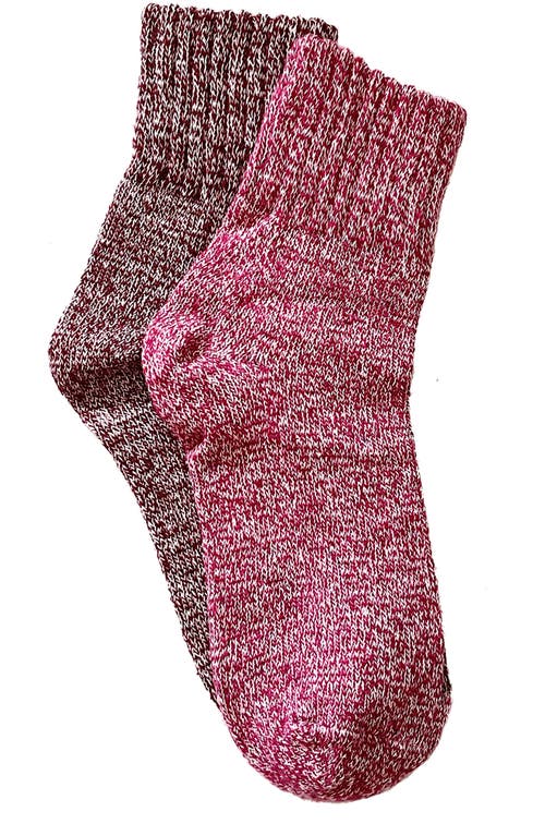 Stems Assorted 2-Pack Mélange Cozy Socks in Berry