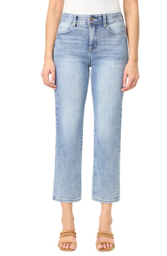 Curve Appeal Rae High Waist Straight Leg Jeans In Blue