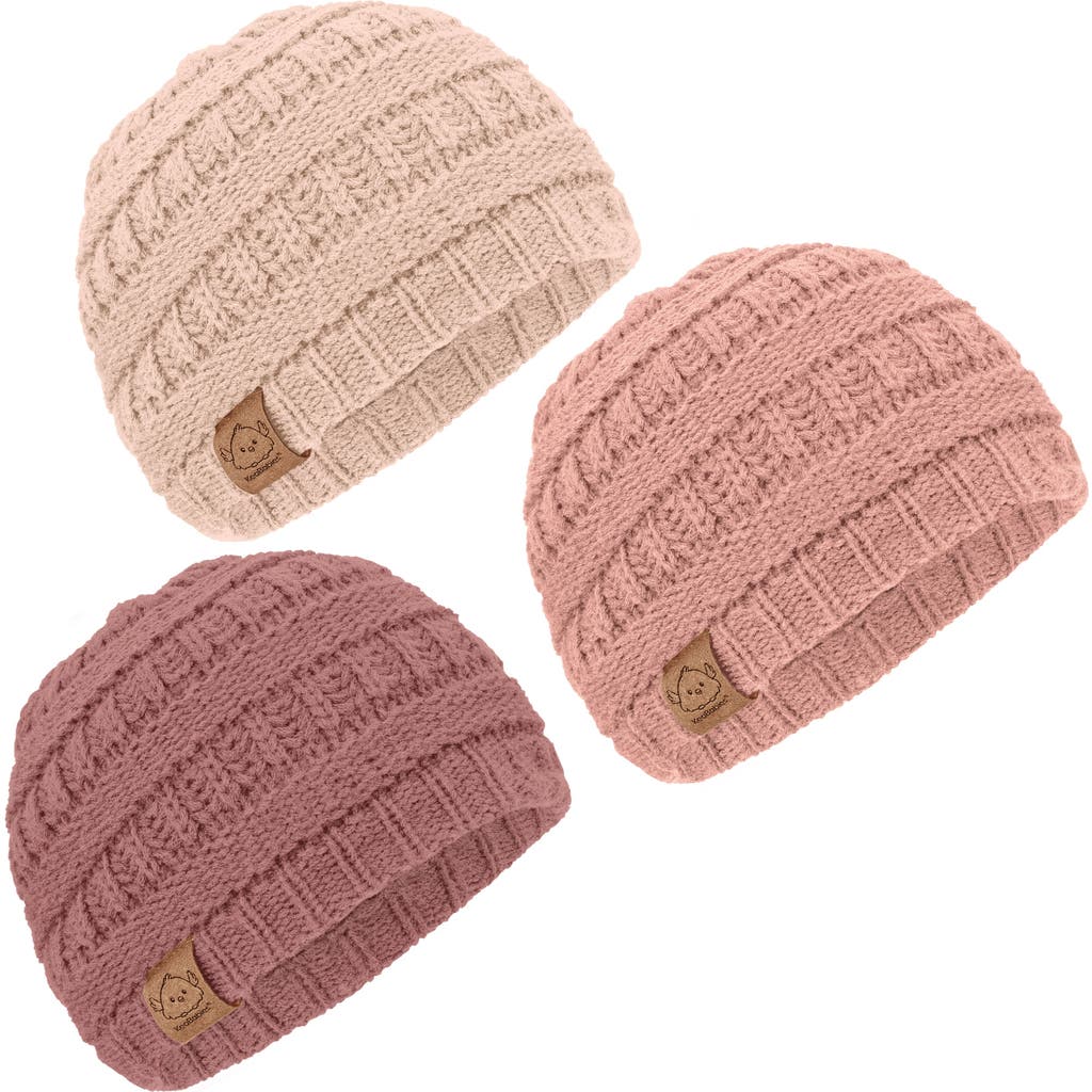 Keababies 3-pack Warmzy Baby Beanies In Tea Rose