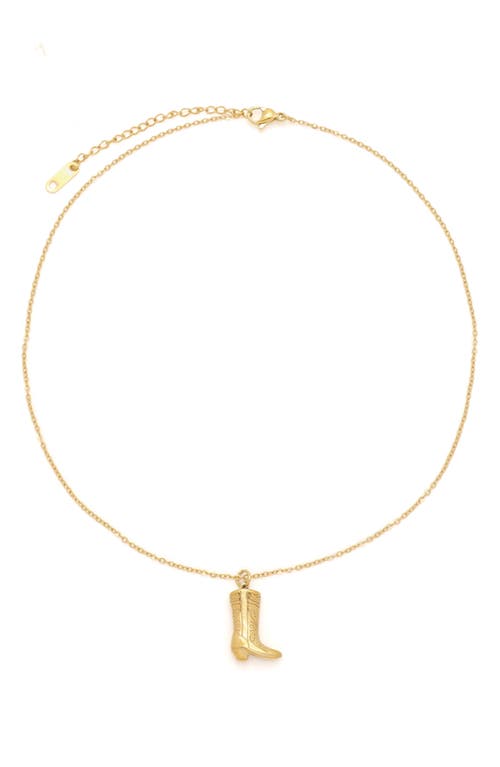 Shop Petit Moments Boot Pendant Necklace In Gold