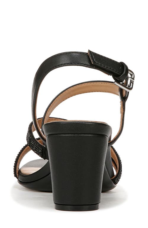 Naturalizer Bridget 4 Strappy Dress Sandals In Black Crystal Faux Leather