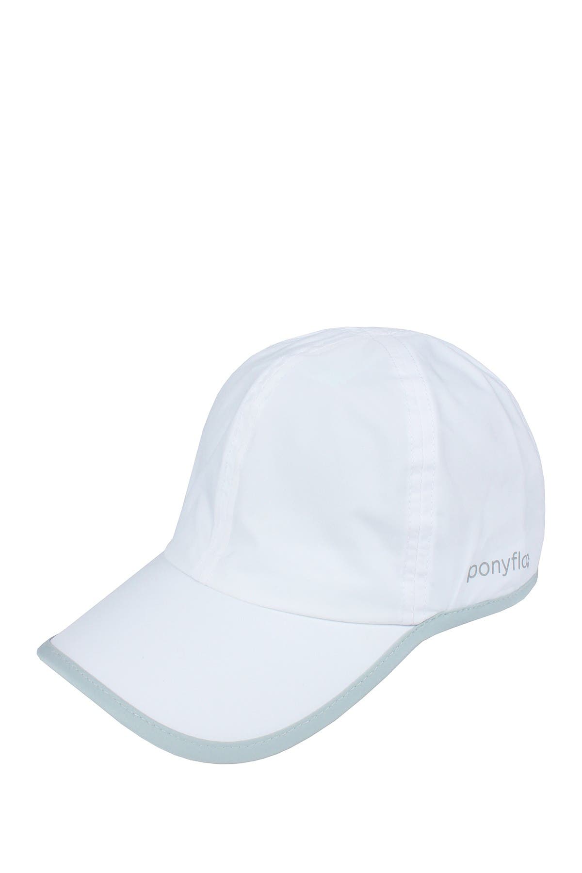 David & Young Water Resistant Active Ponyflo Hat In White/mint