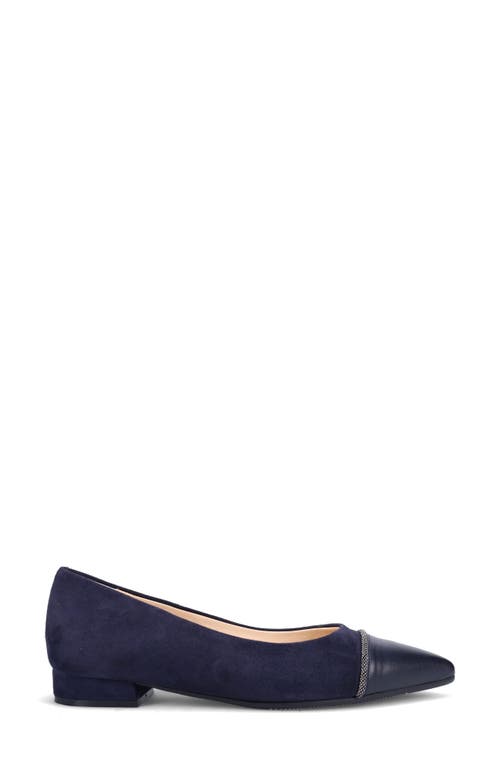 Shop Ron White Kacie Water Resistant Pointed Toe Ballet Flat In French Navy