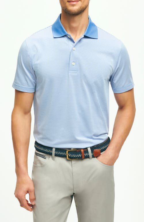 Brooks Brothers Stripe Performance Golf Polo In Blue