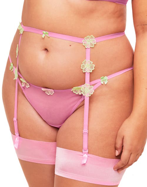 Shop Adore Me Meadow Garter Belt Lingerie In Medium Purple