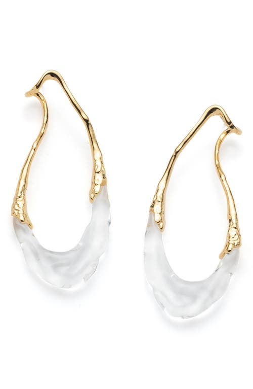 Alexis Bittar Dream Rain Lucite® Frontal Hoop Earrings in Gold