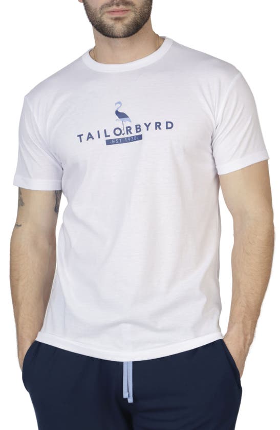 Shop Tailorbyrd Logo Crewneck T-shirt In White