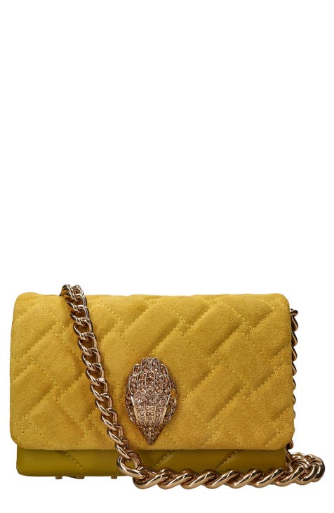 Pouch Mini bag in yellow leather