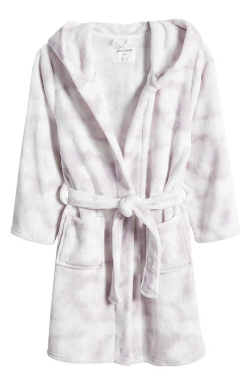 Petit Lem Kids' Tie Dye Fitted Recycled Polyester Hooded Robe in 700 Lavender