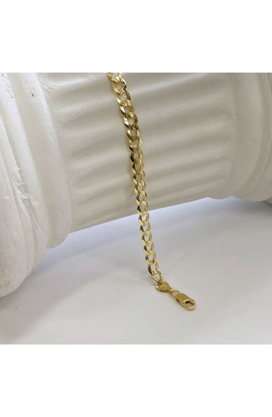 Shop Best Silver Flat Curb Link Bracelet In Gold