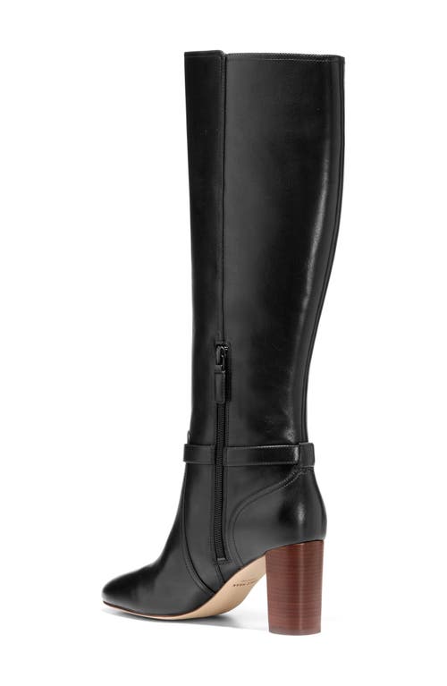 Shop Cole Haan Glendale Buckle Knee High Boot In Black Leather