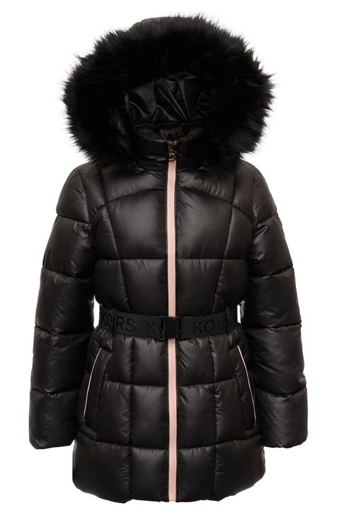 Girls belted coats best sale