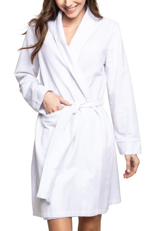Petite Plume Cotton Flannel Robe White at Nordstrom