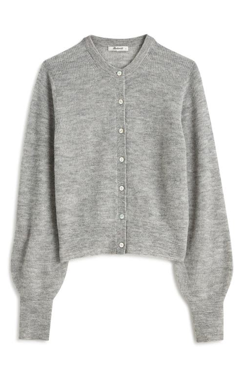 Madewell Ribbed Alpaca Blend Crewneck Cardigan In Heather Ash