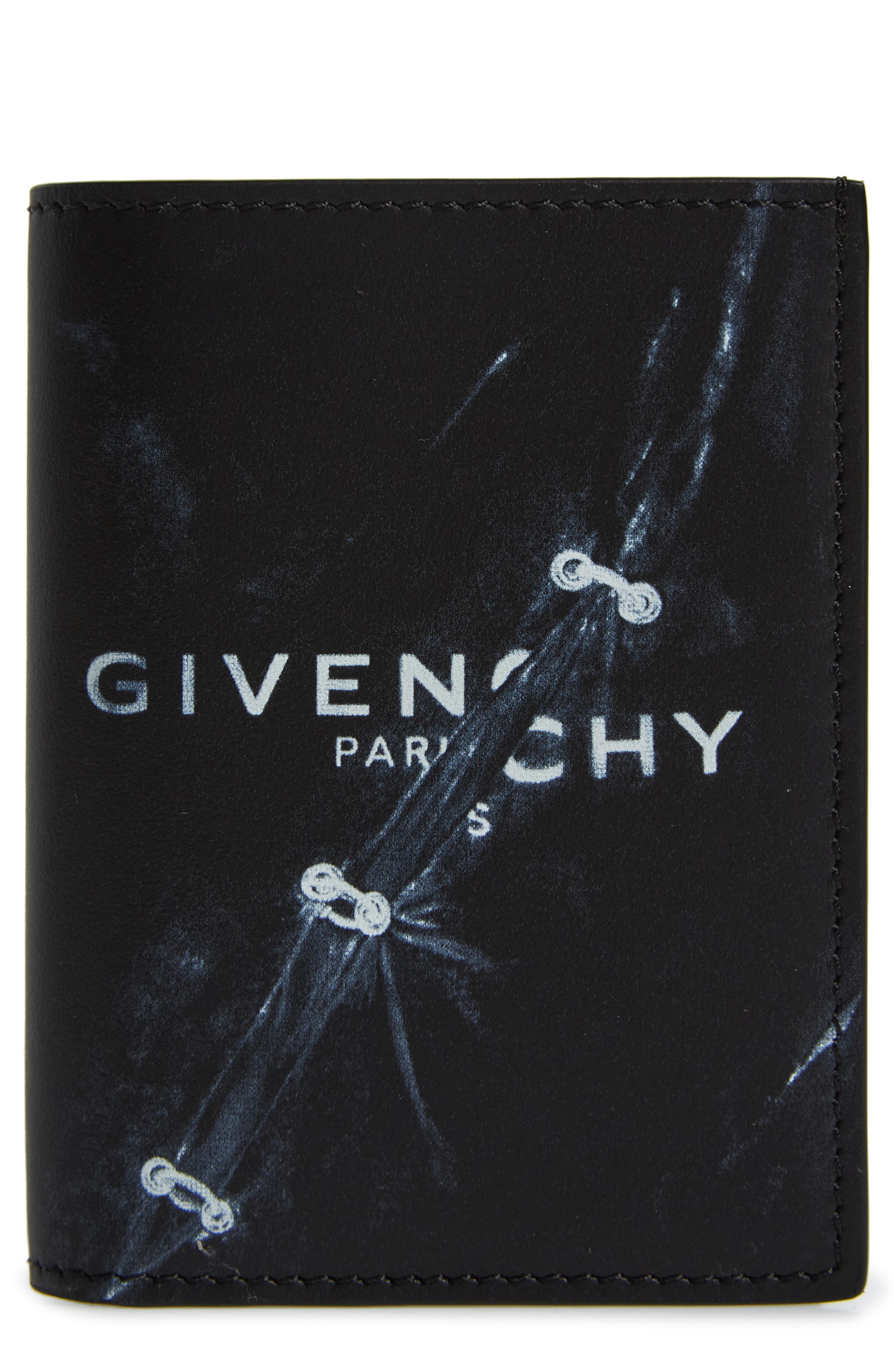 Givenchy Trompe l'Oeil Ring Logo Leather Card Case in Black at Nordstrom