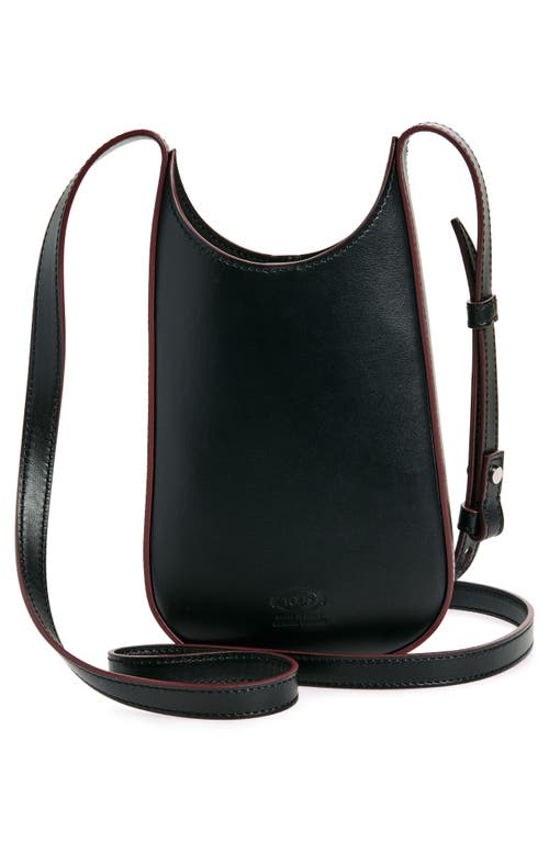 Tod's Di Micro Calfskin Shoulder Bag In Nero