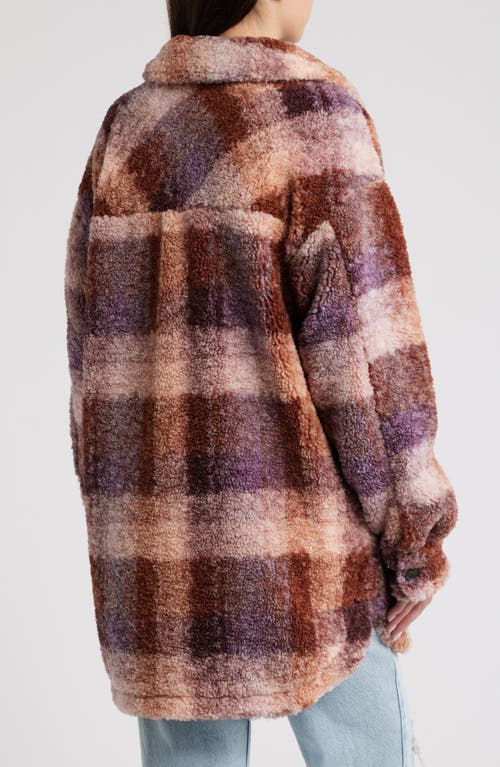 Shop Thread & Supply Plaid Fleece Shirt Jacket In Mulberry Combo