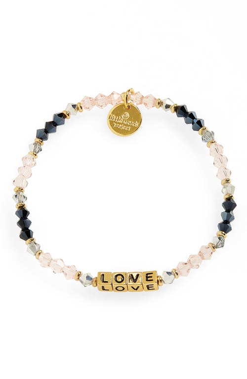 Little Words Project Love Beaded Stretch Bracelet in Belle/Gold