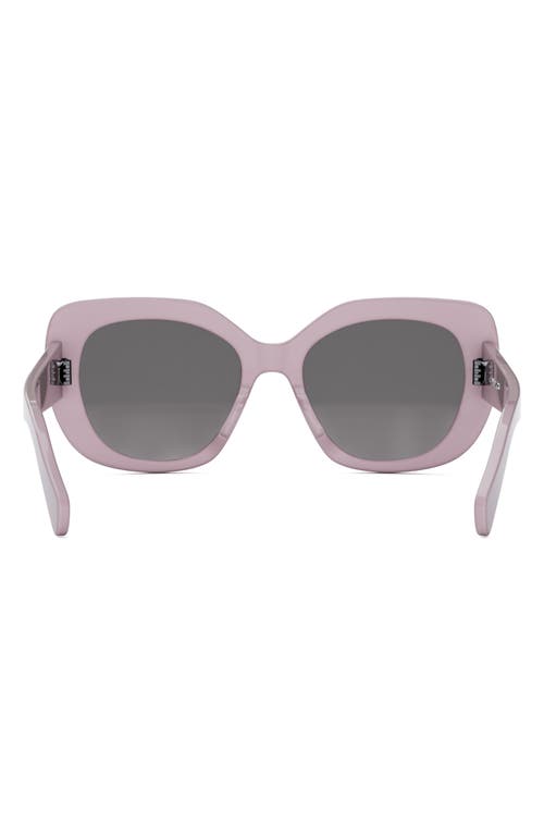 Shop Celine Triomphe 55mm Rectangular Sunglasses In Shiny Pink/gradient Brown