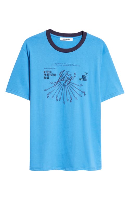 Shop Wales Bonner Saturn Cotton Graphic T-shirt In Blue