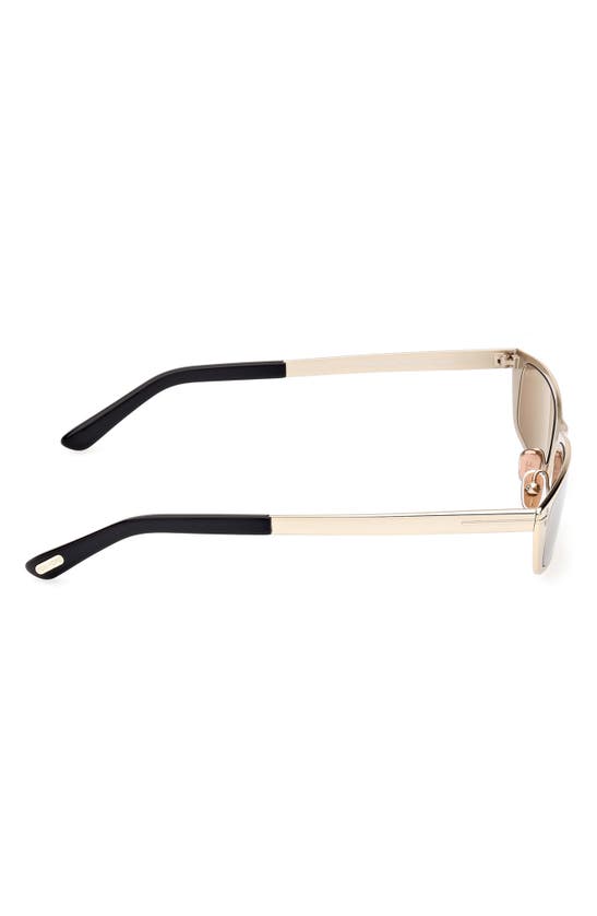 Shop Tom Ford 59mm Mirror Rectangular Sunglasses In Gold / Brown Mirror