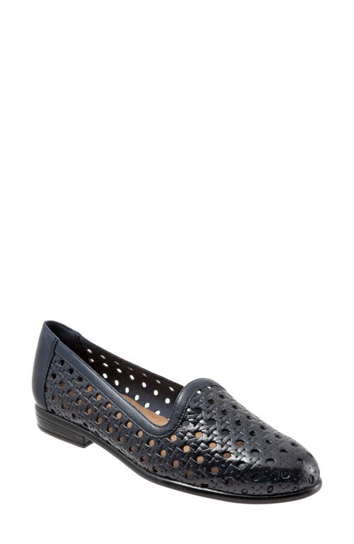 Trotters Liz Flat Navy Leather at Nordstrom,