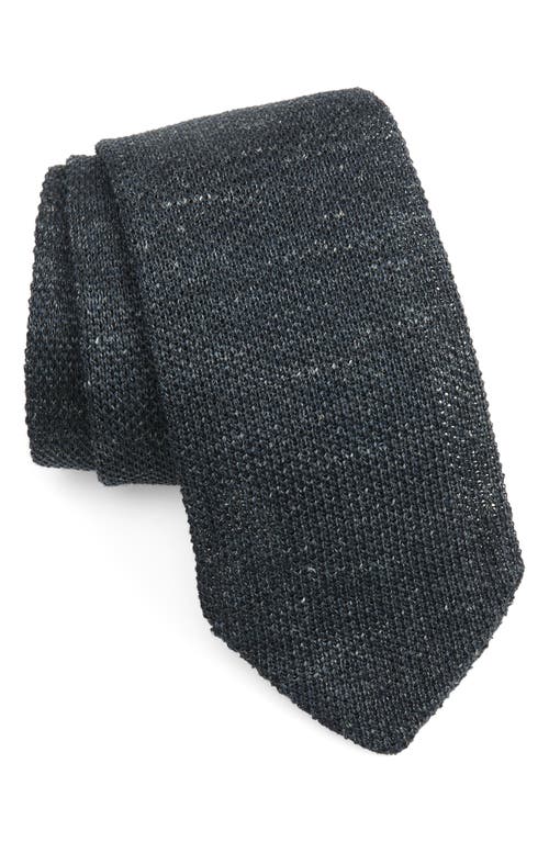 Linen Knit Tie in Darkest Navy